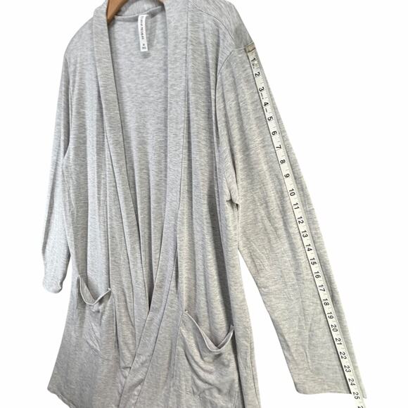 Zenana Premium Venice Cardigan Womens 2X Gray Open Front Slouchy Cozy Comfort - Picture 8 of 13